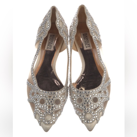 Badgley Mischka Crystal Embellished Flats - Picture 2 of 5